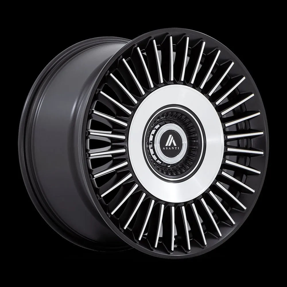 Asanti ABL-40 Tiara 22X9 BLANK 15mm Satin Black With Bright Machined Face