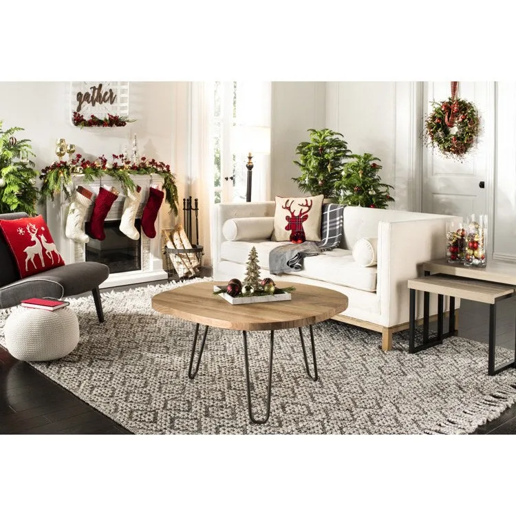 Dale Free Edge Coffee Table - Weathered Oak/Dark Steel