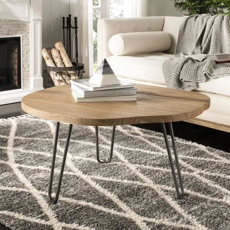 Dale Free Edge Coffee Table - Weathered Oak/Dark Steel