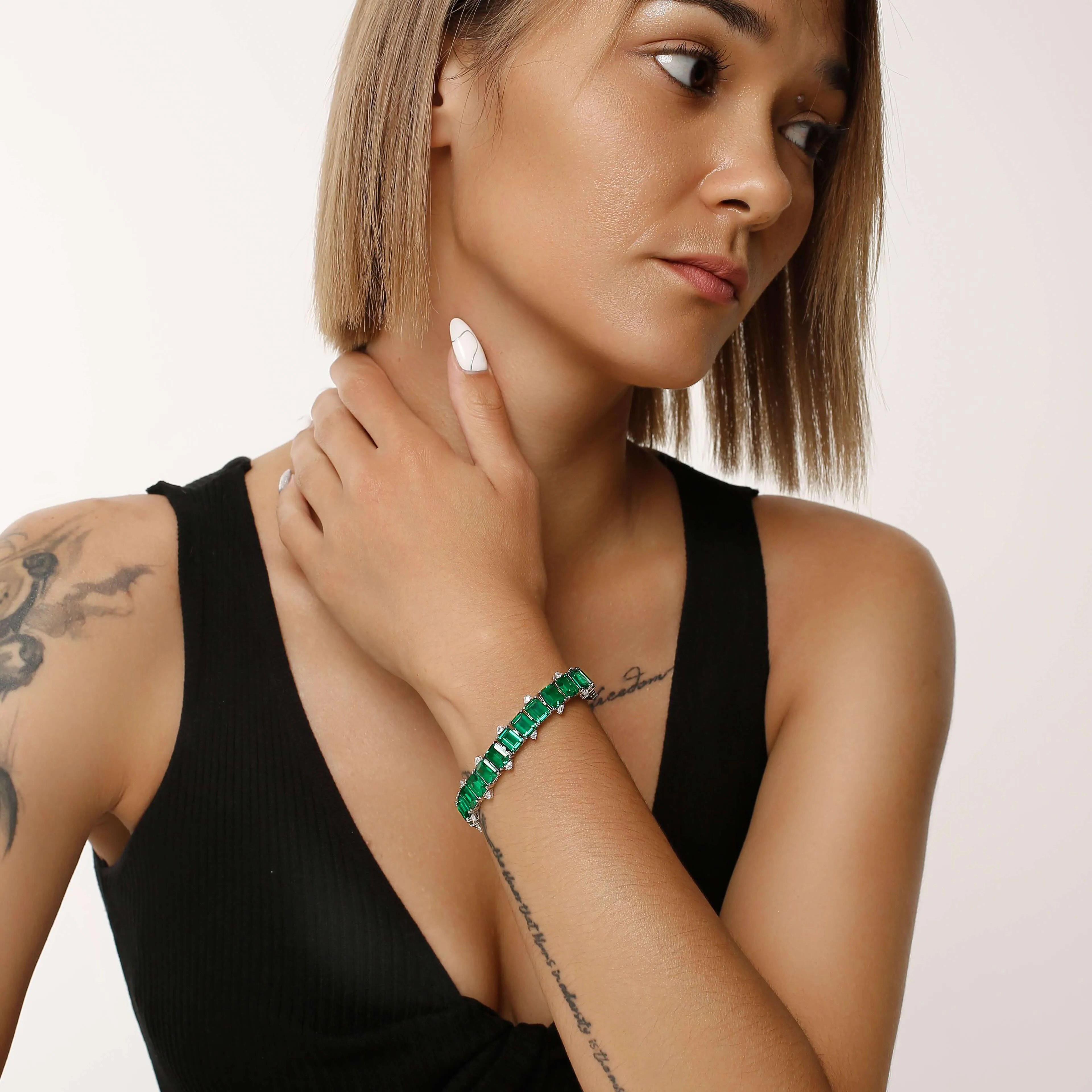 Emerald Bracelet The Earth Jewelry Set collection Designed by Tanin