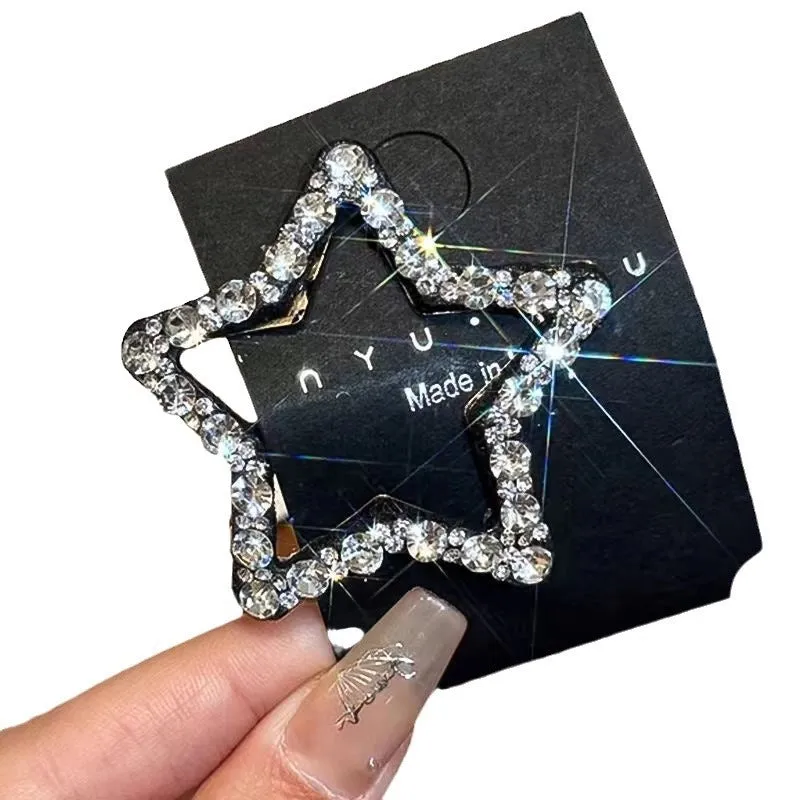 Five-pointed Star Rhinestone Star Hairpin Women's  New Forehead Bangs Side Clip Side Broken Hairpin Hairpin Bb Clip