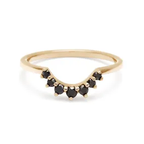 Grand Tiara Band - 14k Gold & Black Diamonds