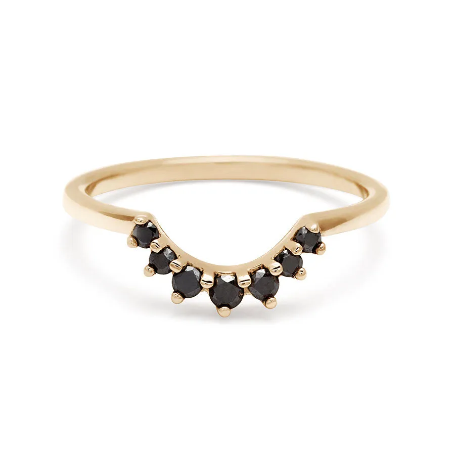 Grand Tiara Band - 14k Gold & Black Diamonds