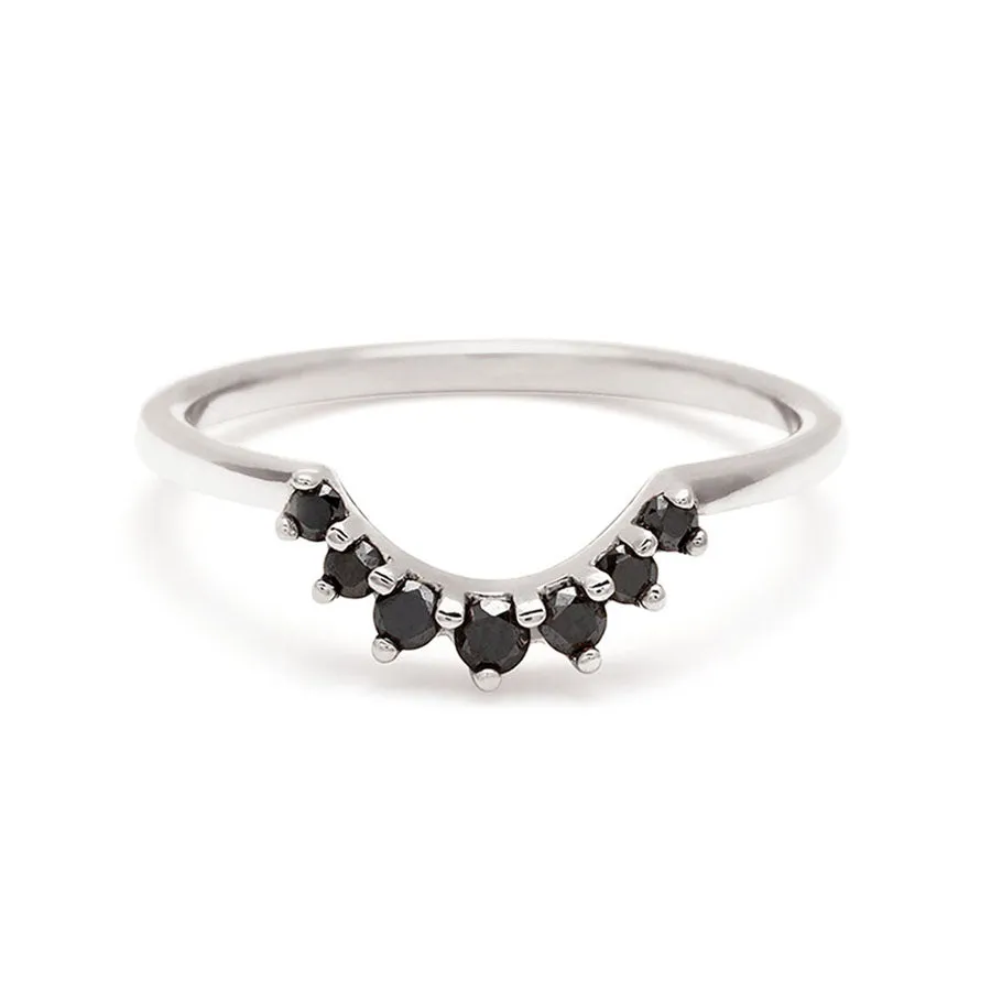 Grand Tiara Band - 14k Gold & Black Diamonds