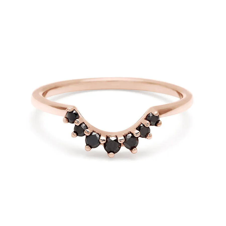 Grand Tiara Band - 14k Gold & Black Diamonds
