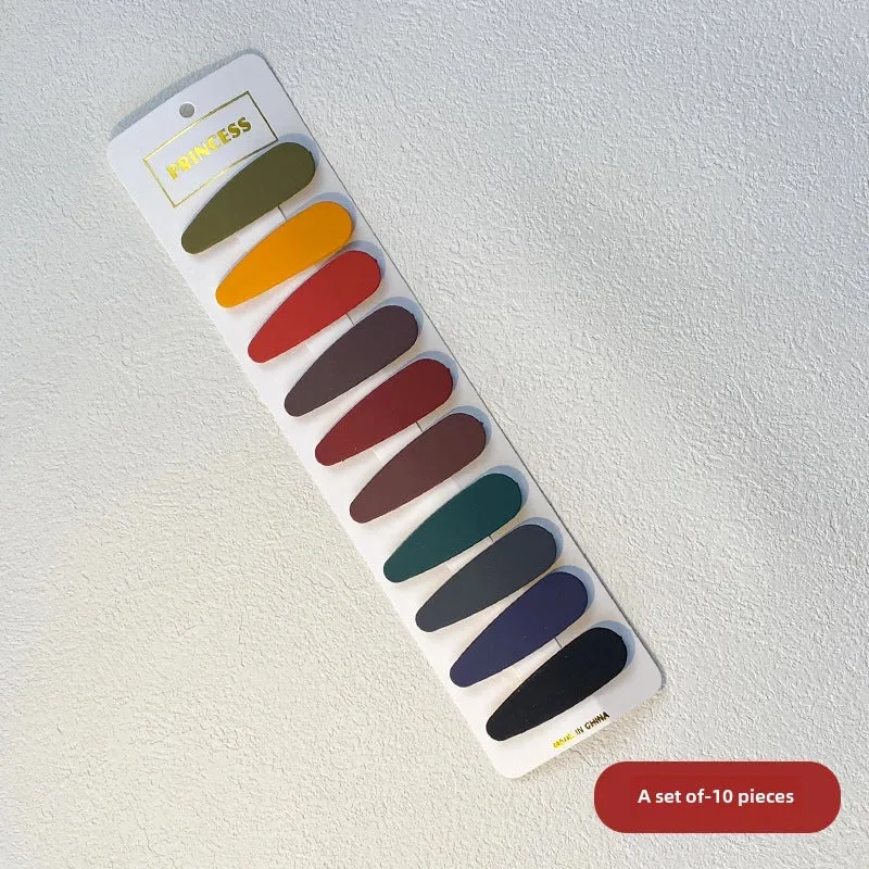 Hairpin Korean Style Simple BB Clip Side Clip Candy Color Oval Frosted Word Bangs Clip Internet Celebrity  Girl Hairpin