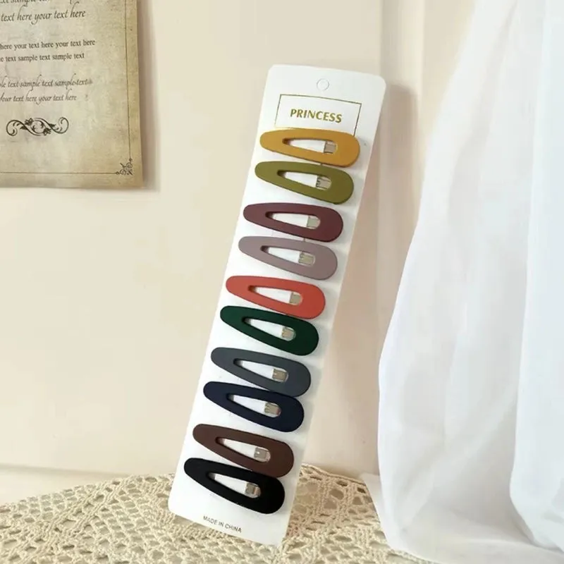 Hairpin Korean Style Simple BB Clip Side Clip Candy Color Oval Frosted Word Bangs Clip Internet Celebrity  Girl Hairpin
