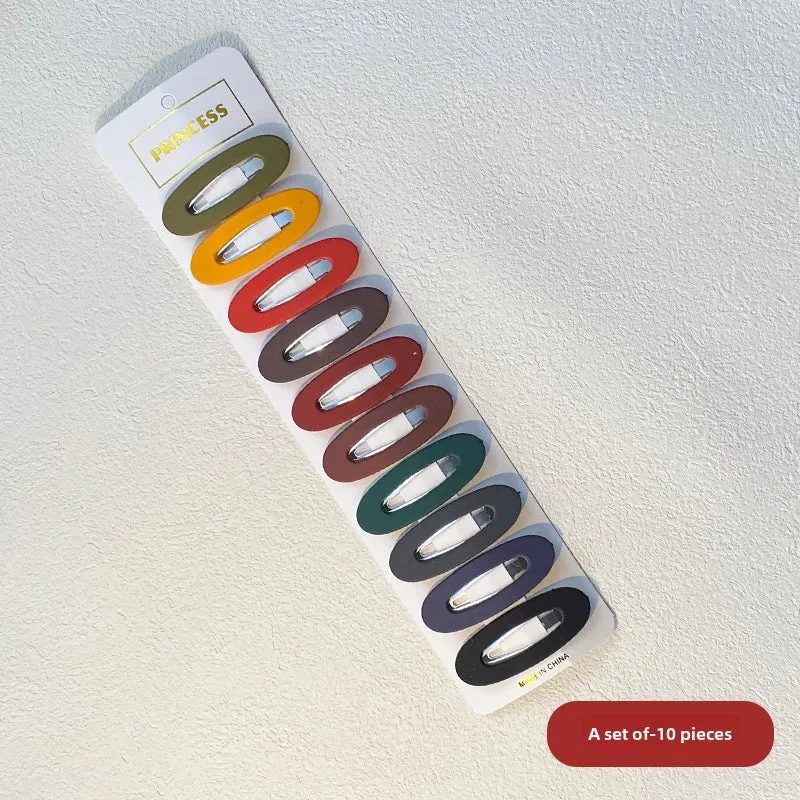 Hairpin Korean Style Simple BB Clip Side Clip Candy Color Oval Frosted Word Bangs Clip Internet Celebrity  Girl Hairpin