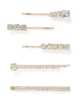Hayley 5 Pack Stone Hair Clips