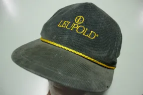 Leupold Hunting Corduroy Cord Rope K-Brand  Product Vintage 80's Adjustable Back Hat