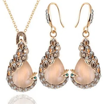 Luxury Austrian Crystal Opal Jewelry Set