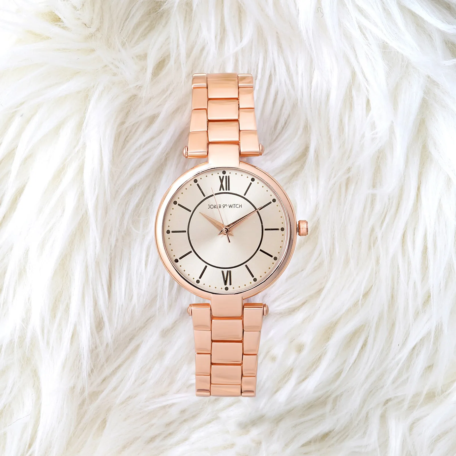 Milan All Rosegold Metallic Strap Watch