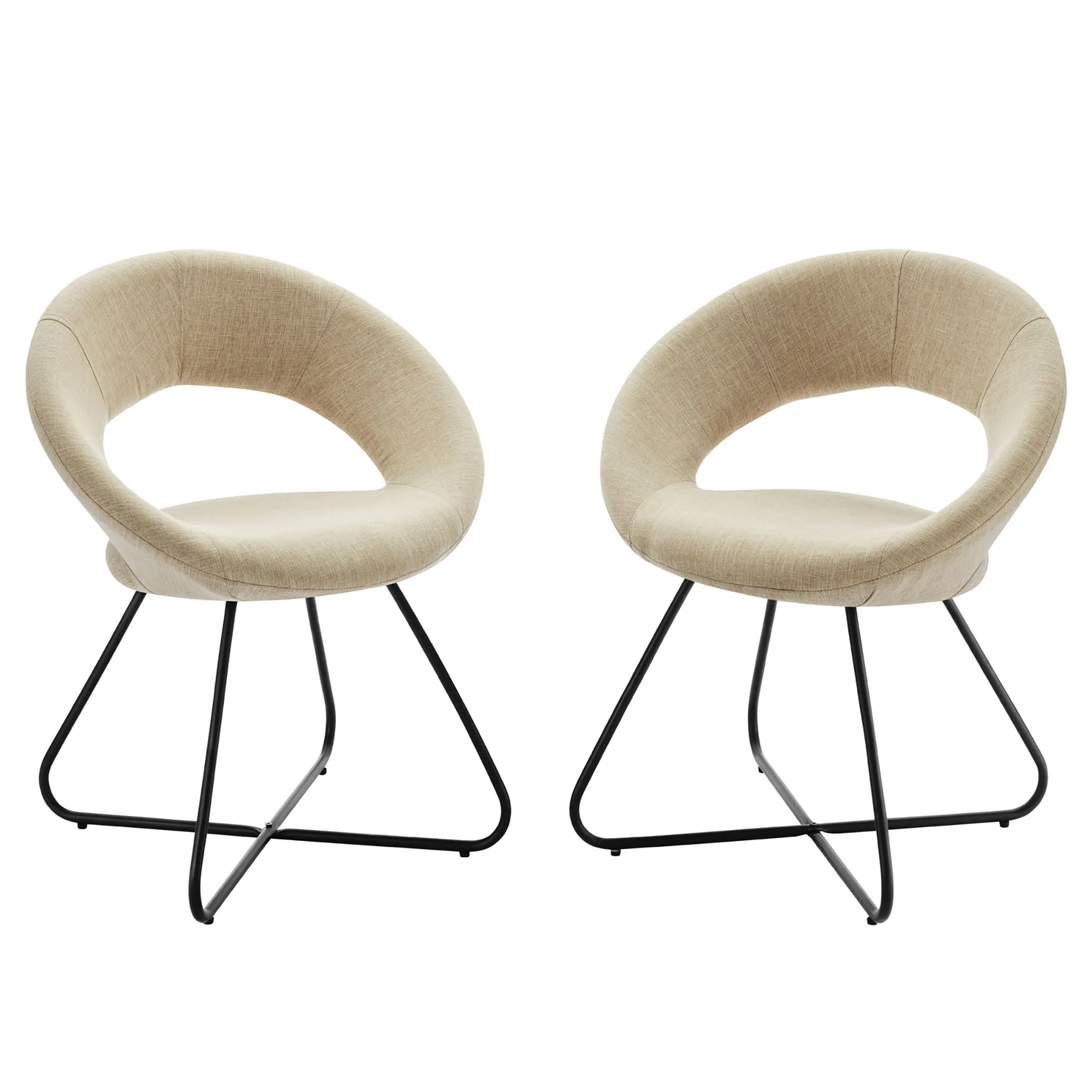 Nouvelle Upholstered Fabric Dining Chair Set of 2 by Modway