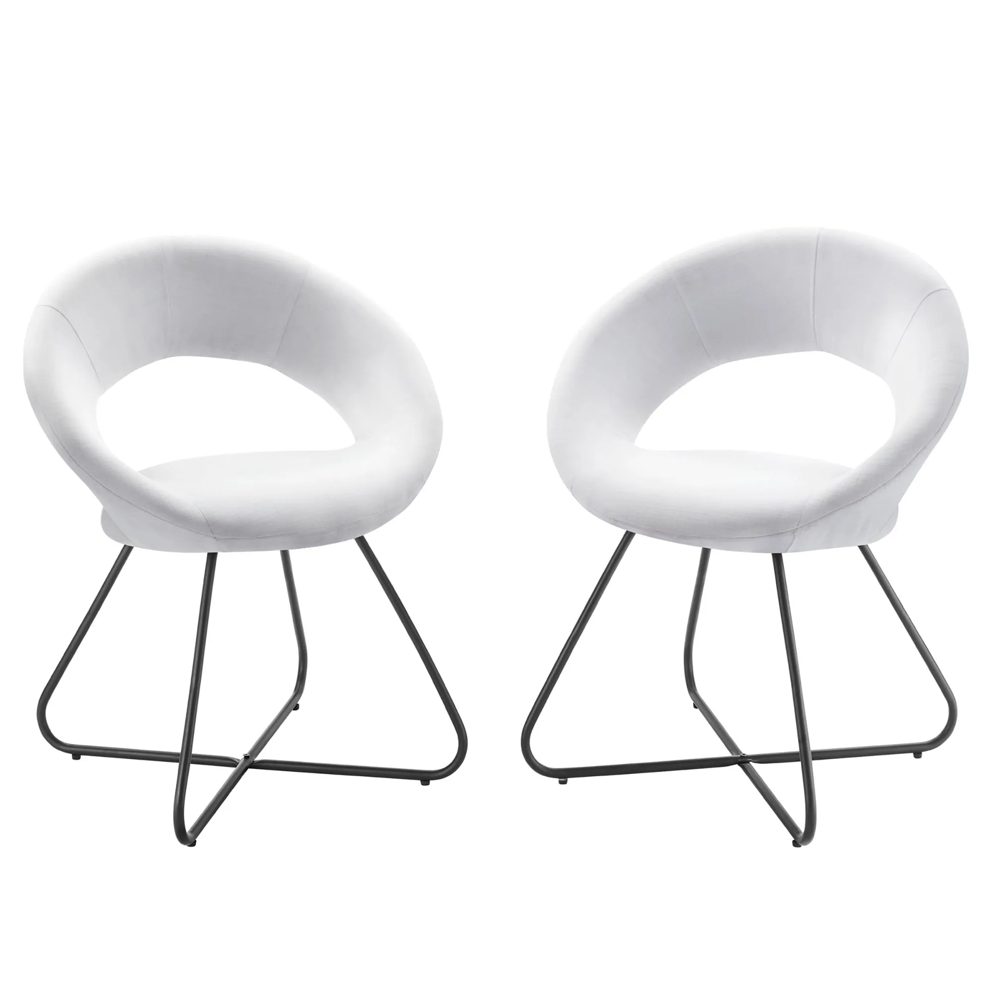 Nouvelle Upholstered Fabric Dining Chair Set of 2 by Modway