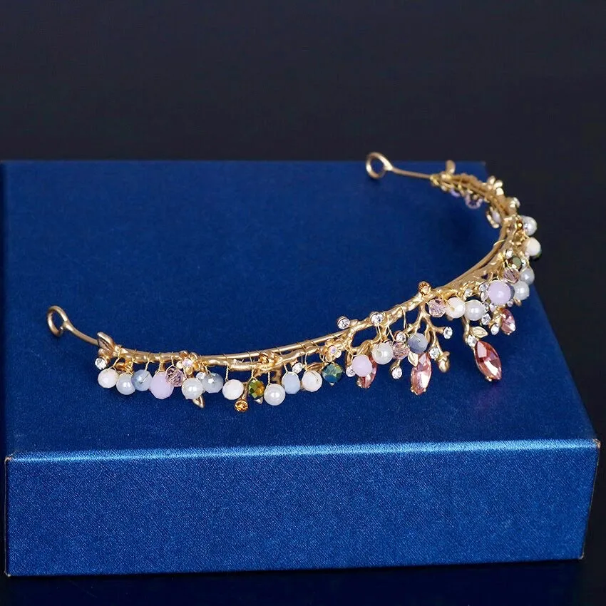 "Delilah" - Bohemian Gold Bridal Tiara