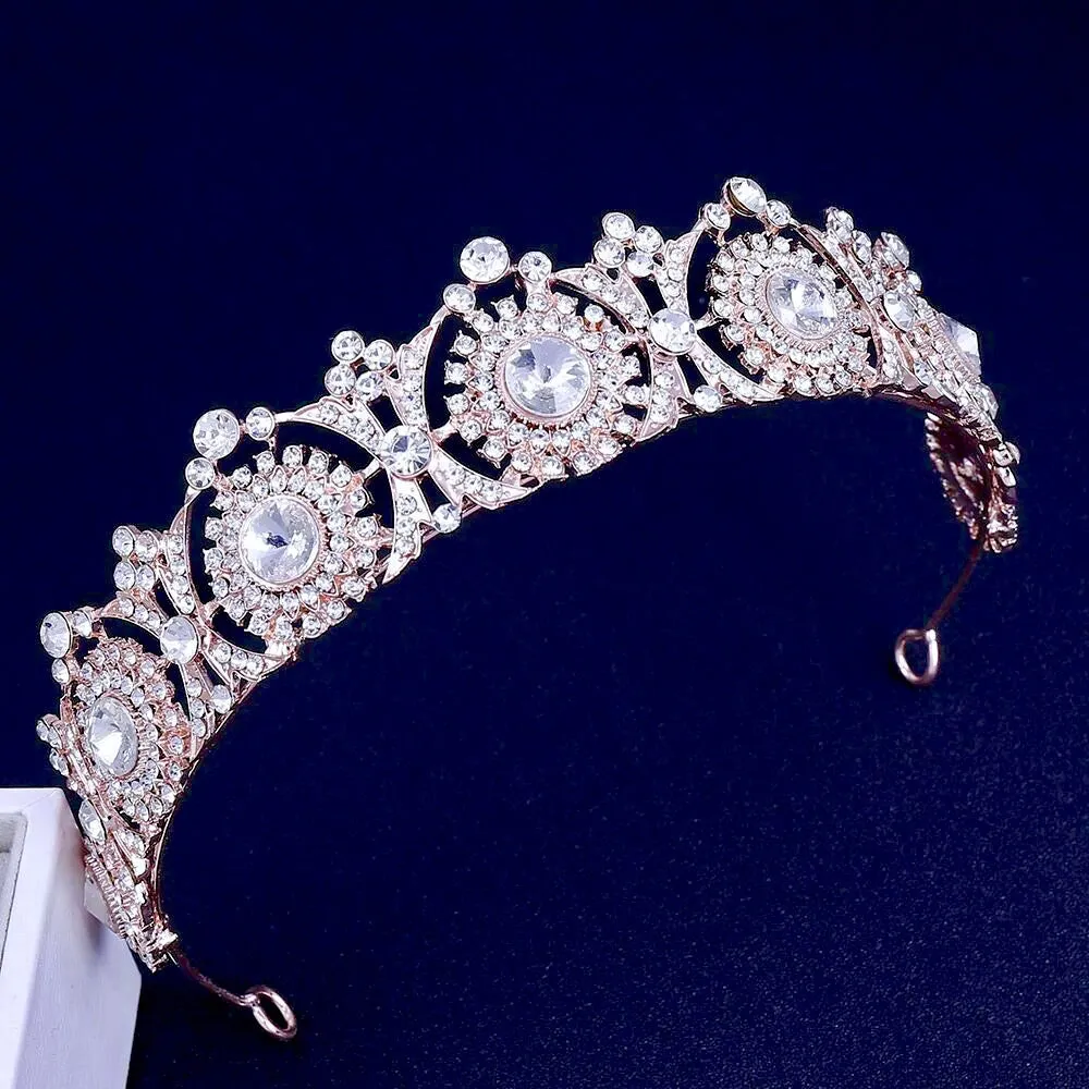 "Donatella" - Rhinestone Bridal Tiara - Available in Rose Gold and Silver