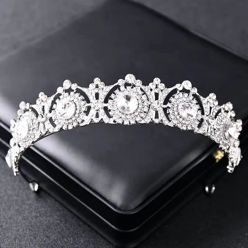 "Donatella" - Rhinestone Bridal Tiara - Available in Rose Gold and Silver