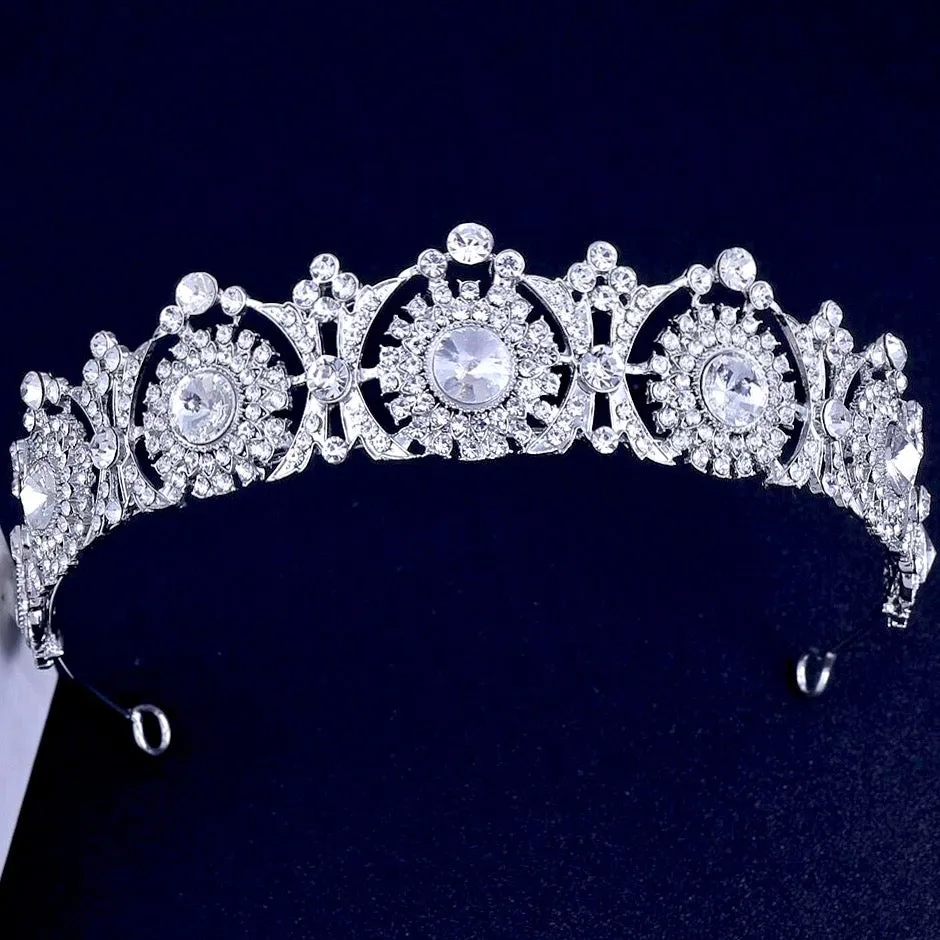"Donatella" - Rhinestone Bridal Tiara - Available in Rose Gold and Silver