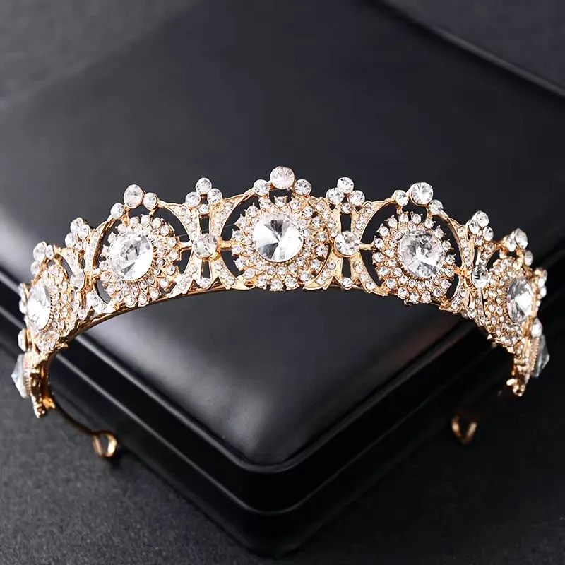 "Donatella" - Rhinestone Bridal Tiara - Available in Rose Gold and Silver