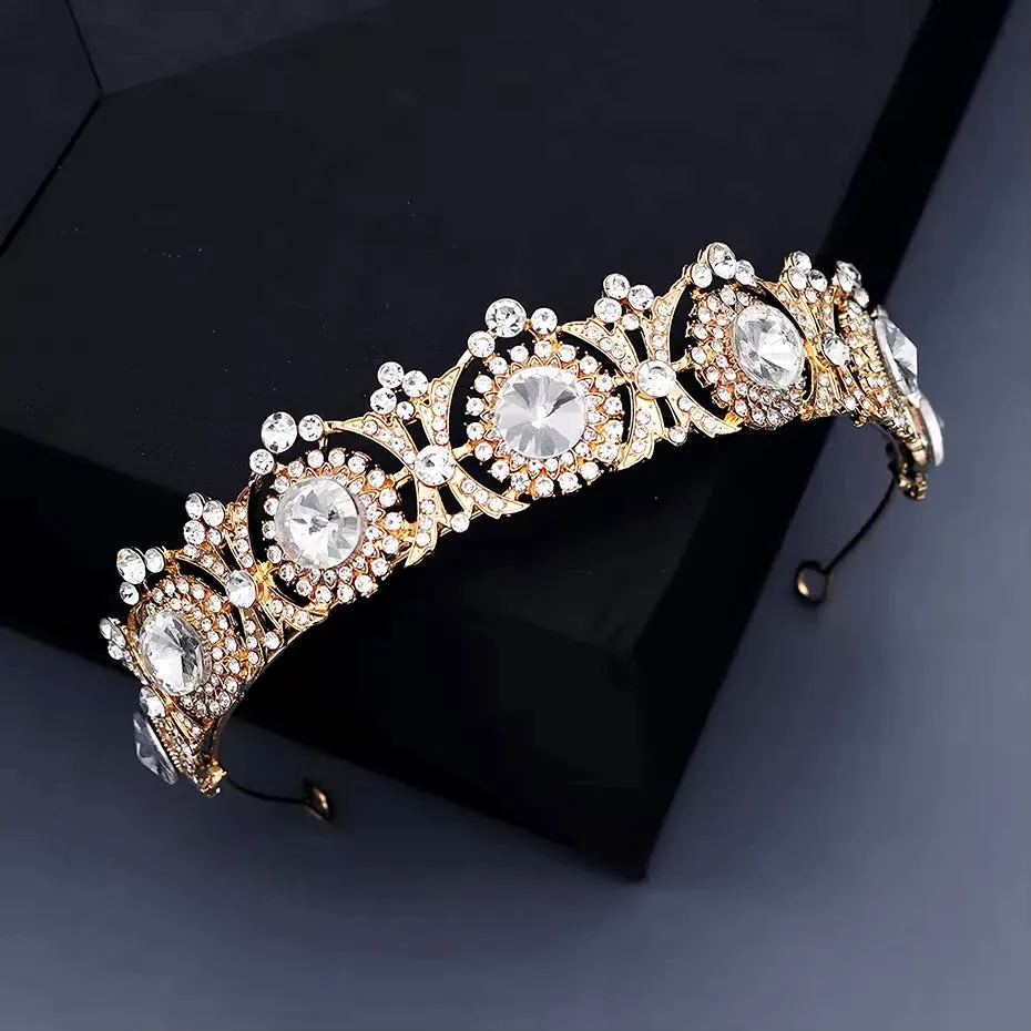 "Donatella" - Rhinestone Bridal Tiara - Available in Rose Gold and Silver