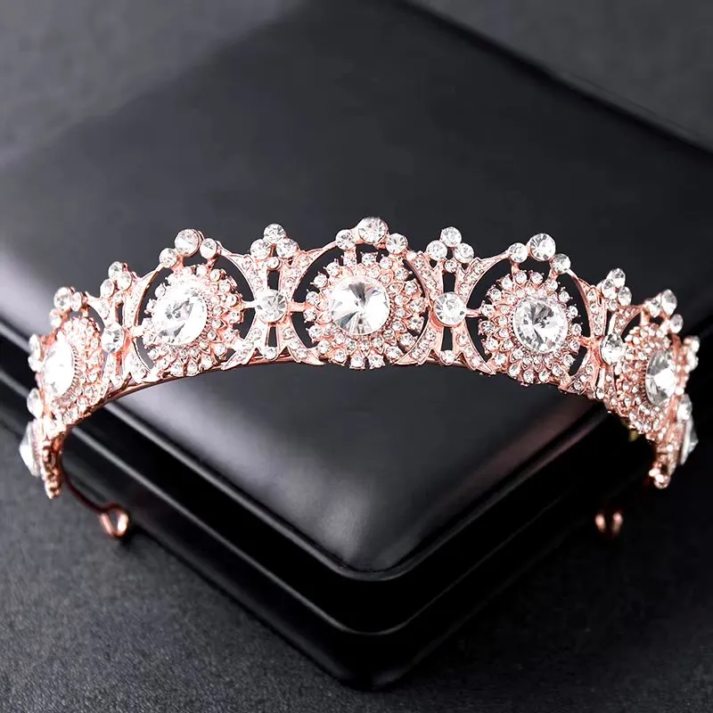"Donatella" - Rhinestone Bridal Tiara - Available in Rose Gold and Silver
