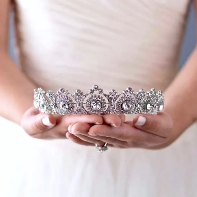 "Donatella" - Rhinestone Bridal Tiara - Available in Rose Gold and Silver