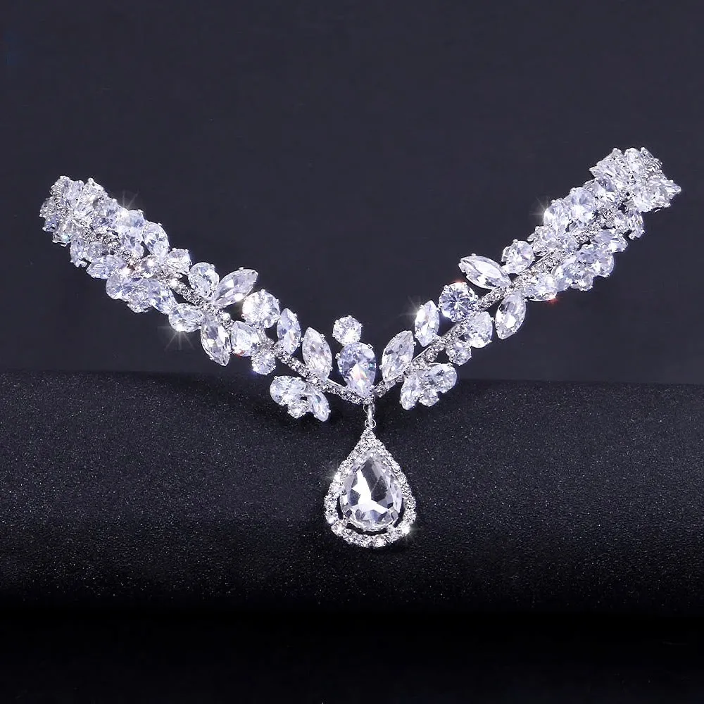 "Imani" - Cubic Zirconia Bridal Headdress - Available in Silver and Gold