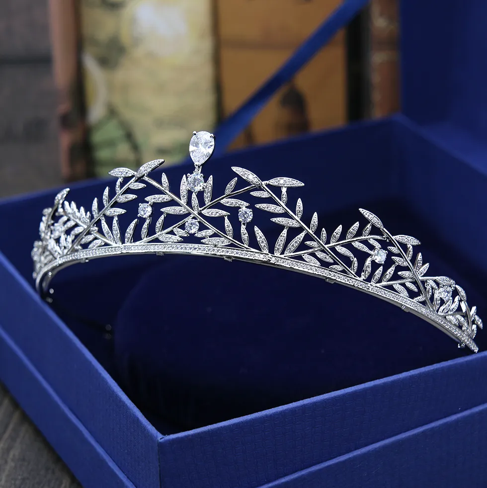 "Julia" - Silver Cubic Zirconia Bridal 3-Piece Jewelry Set With Tiara
