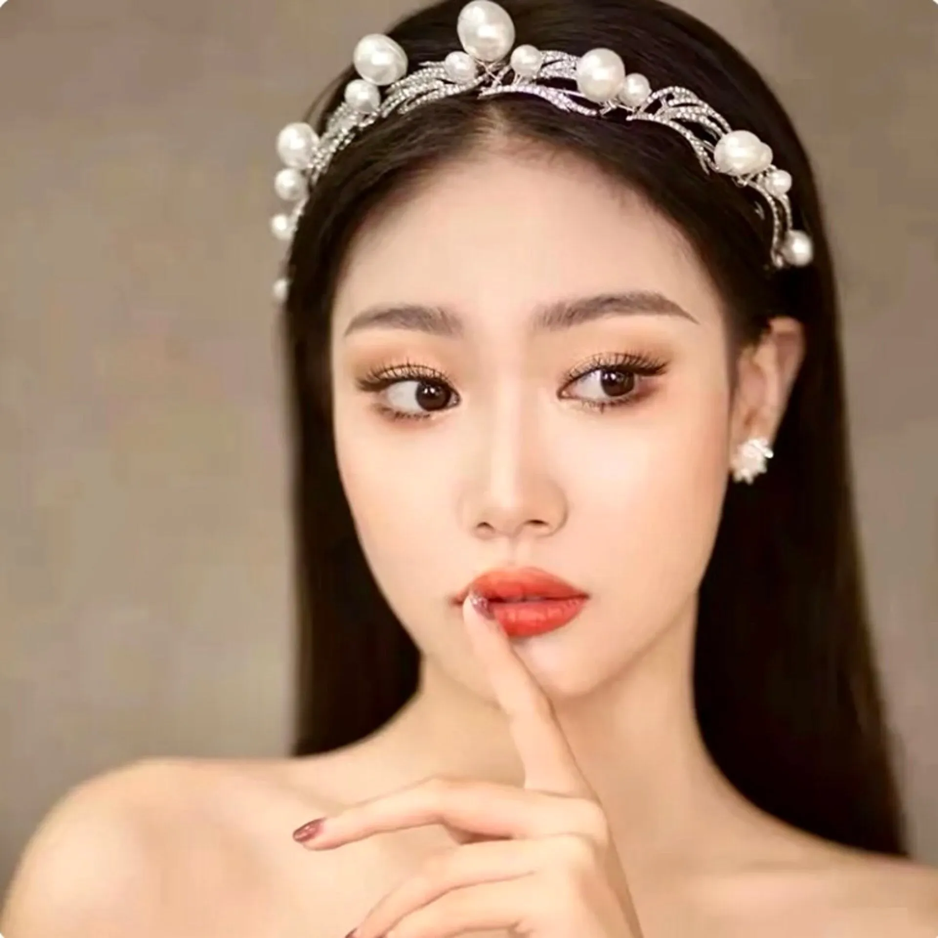 "Montgomery" - Pearl Bridal Headband / Tiara - Available in Silver and Gold