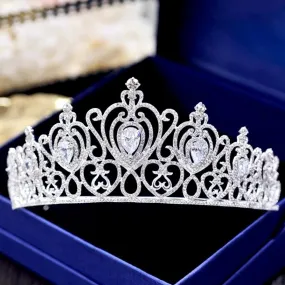 "Roma" - Cubic Zirconia Bridal Tiara - Available in Silver and Gold