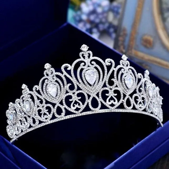 "Roma" - Cubic Zirconia Bridal Tiara - Available in Silver and Gold