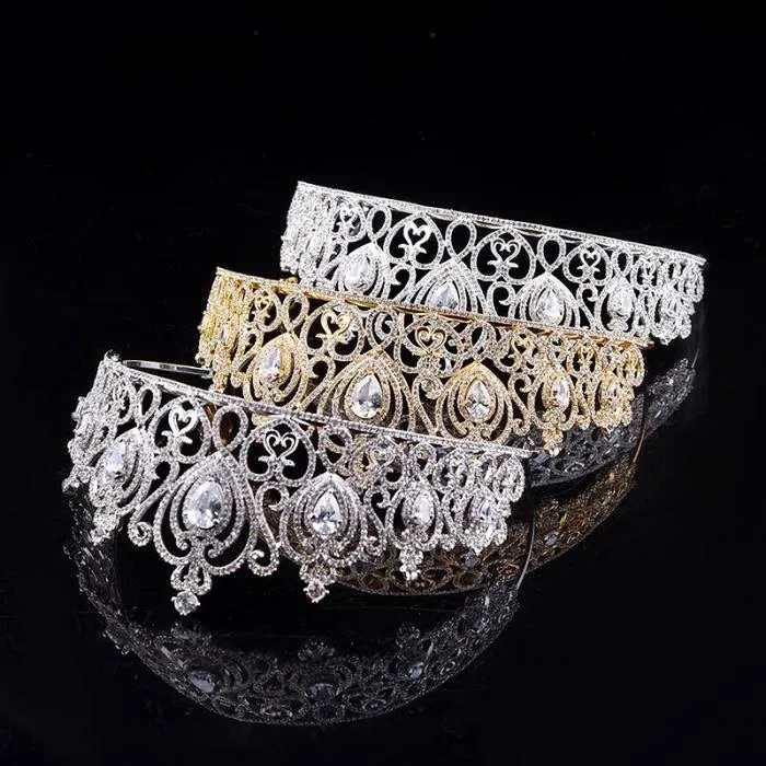 "Roma" - Cubic Zirconia Bridal Tiara - Available in Silver and Gold