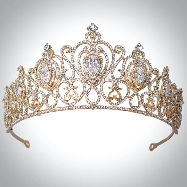"Roma" - Cubic Zirconia Bridal Tiara - Available in Silver and Gold