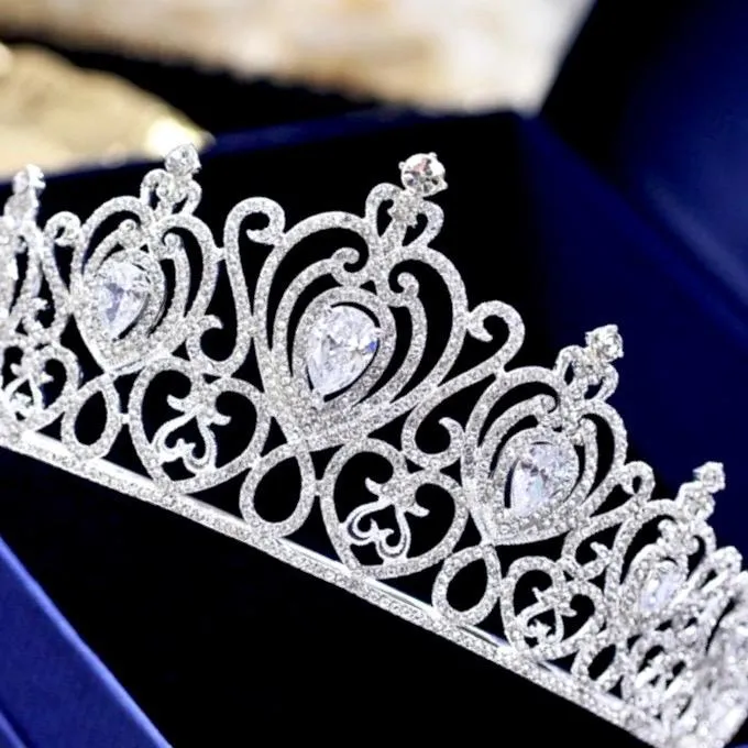 "Roma" - Cubic Zirconia Bridal Tiara - Available in Silver and Gold