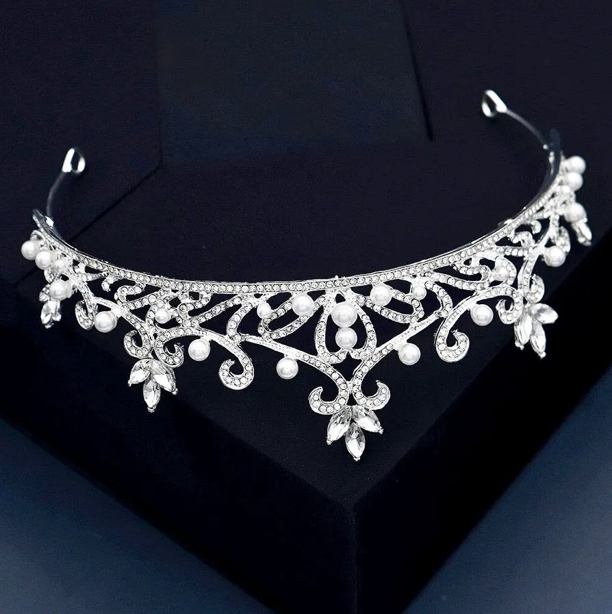 "Theia" - Pearl and Crystal Bridal Tiara