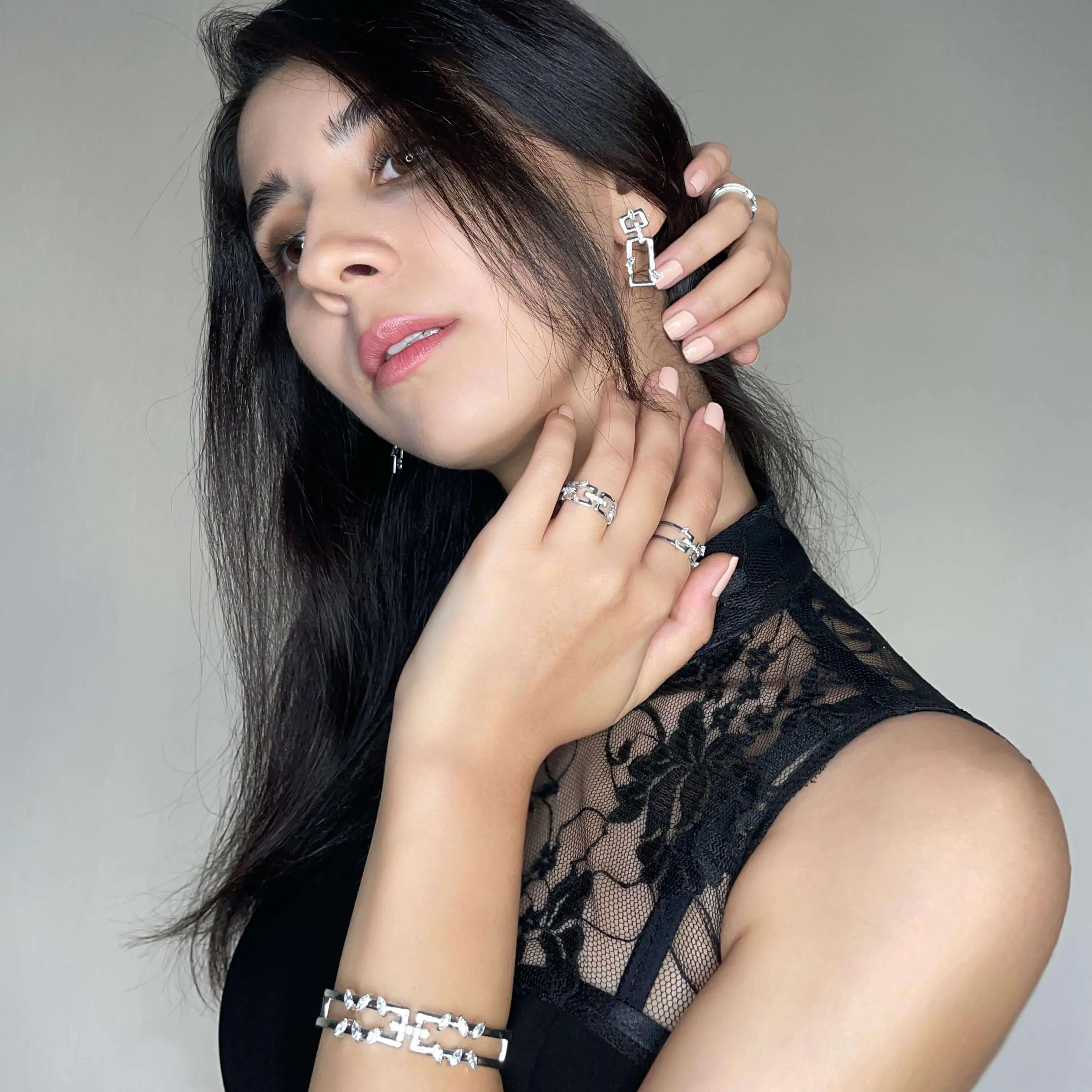 Rectangular Bracelet Jasmine Breeze Collection Designed by Designed by Golnaz Niazmand
