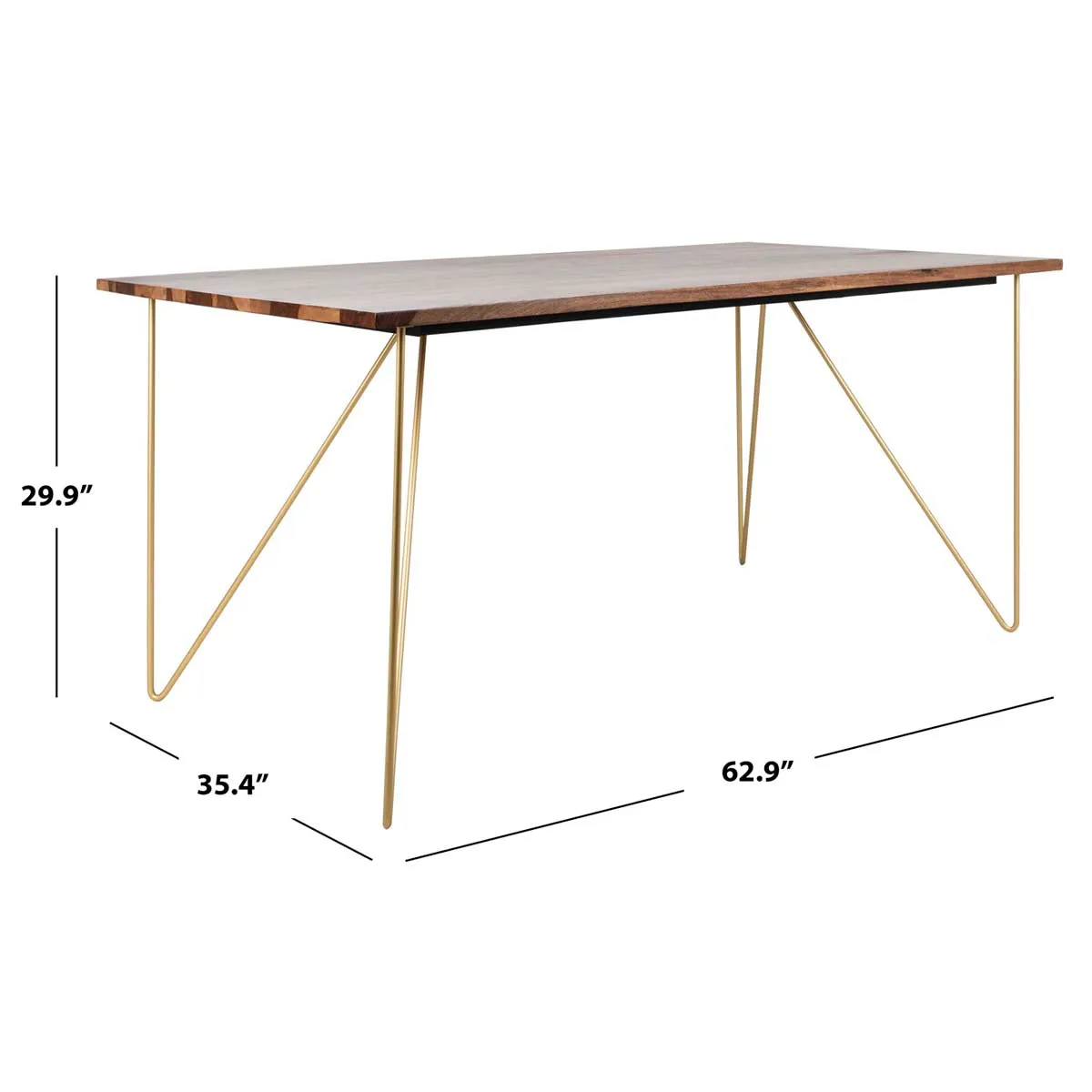 Safavieh Couture Captain Hairpin Legs Wood Dining Table, SFV5700