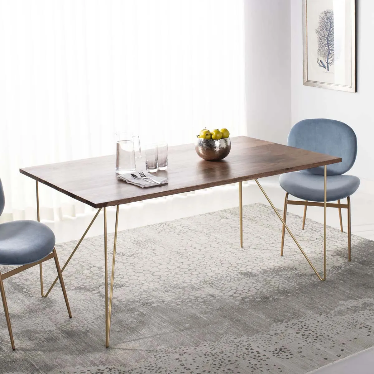 Safavieh Couture Captain Hairpin Legs Wood Dining Table, SFV5700