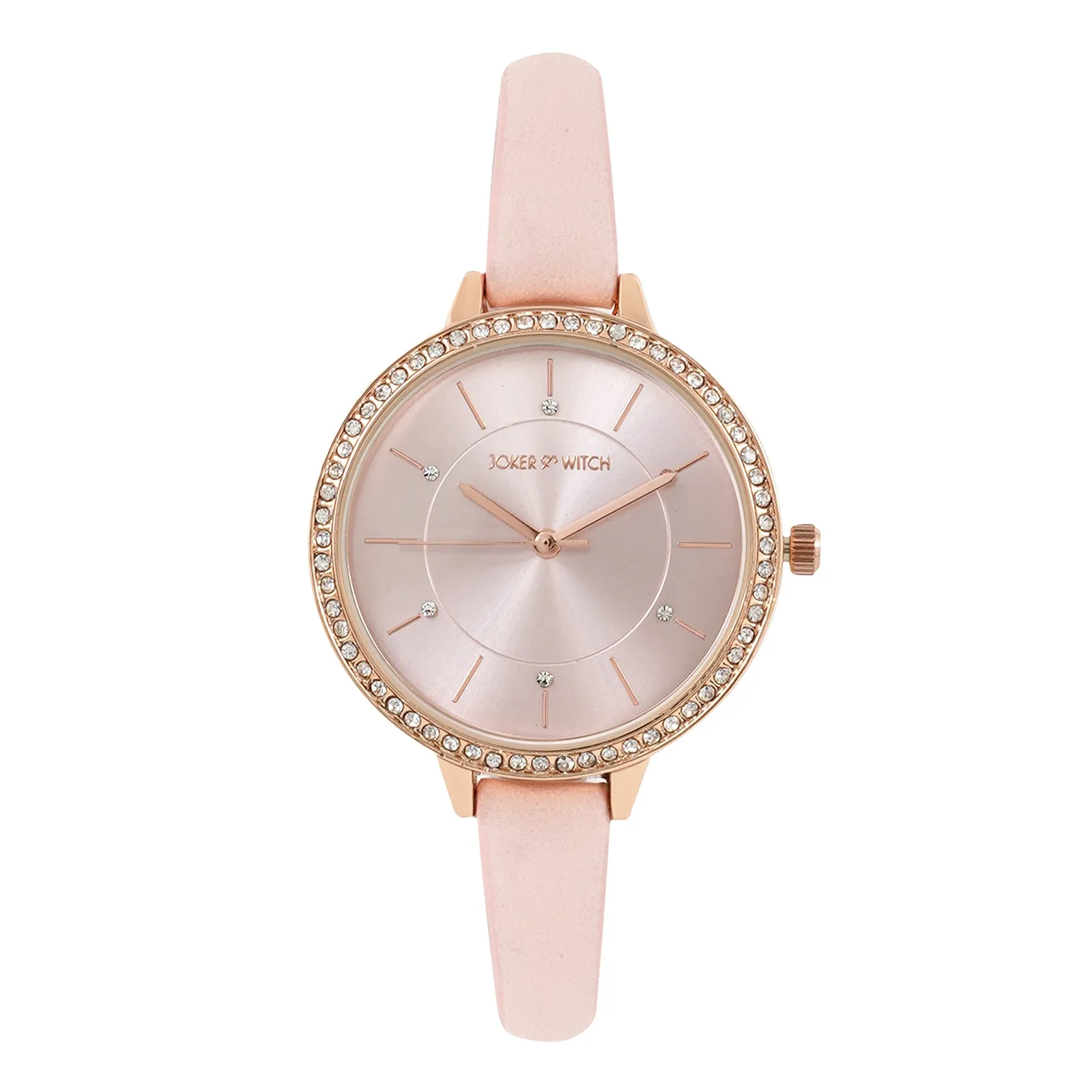 Sunrise All Pink Rhinestone PU Strap Watch