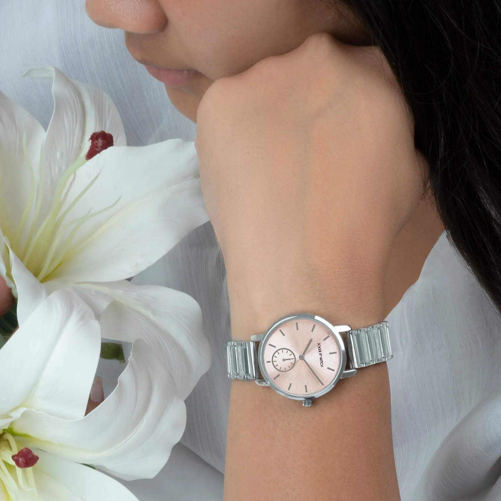 Taila Silver Metallic Strap Watch