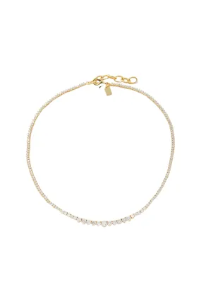 Tiara Cubic Circonia & 18kt Gold-Plated Necklace