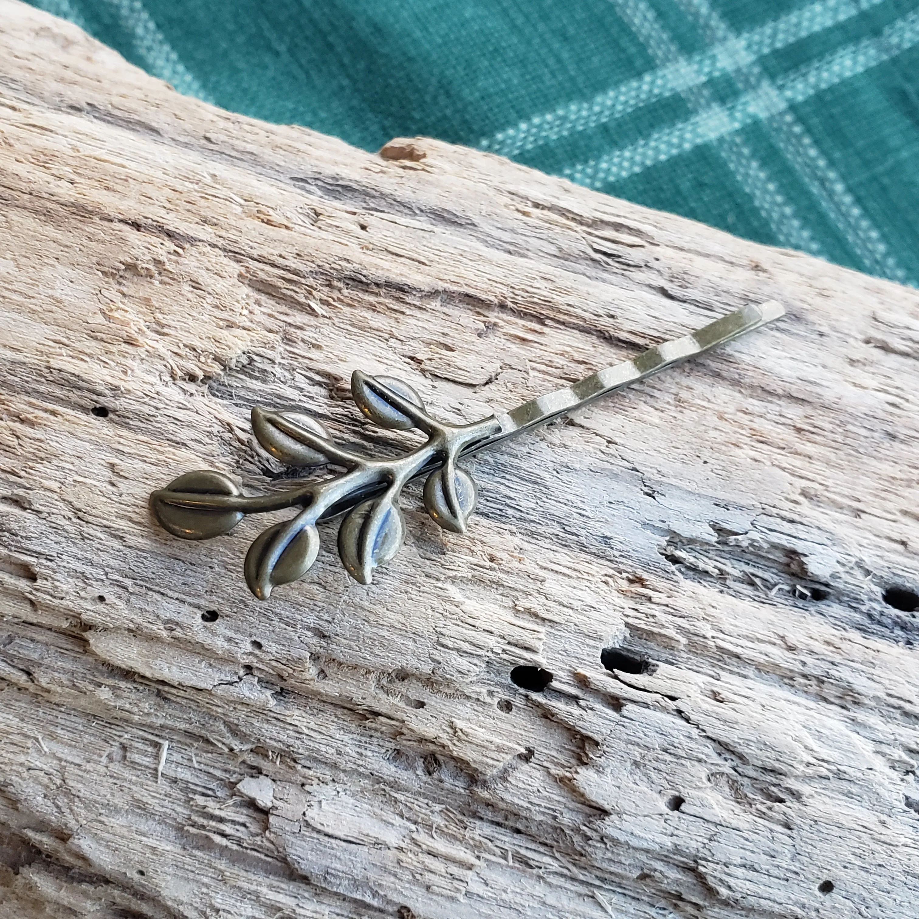Tiny Brass Branch Hairpin